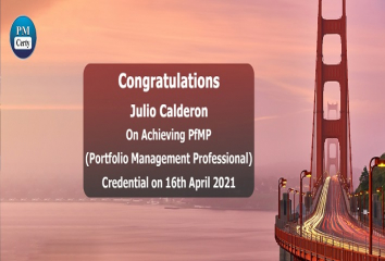 Congratulations Julio on Achieving PfMP..!